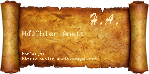 Hübler Anett névjegykártya