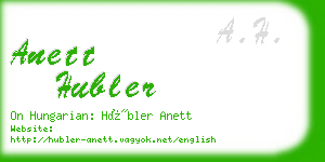 anett hubler business card